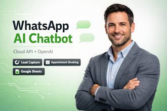 build a whatsapp ai chatbot using whatsapp cloud API, openai automation