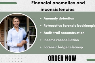 do forensic style bookkeeping to uncover financial anomalies and inconsistencies