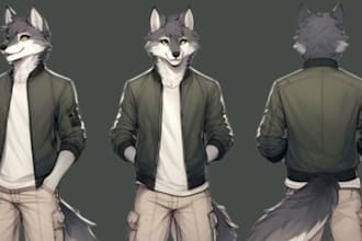 do furry reference sheet anime character illustration fursona oc furry nsfw
