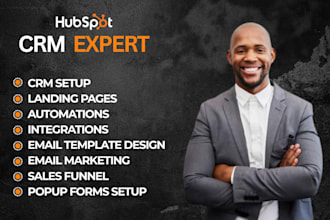 set up hubspot CRM, landing page, automation workflows, and sales funnel