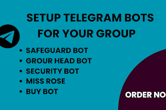 create and set up your telegram group with custom bots