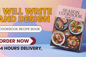 design and write high quality cook book for KDP food recipe cookbook epub