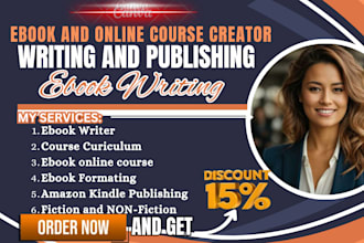 ghostwrite ebook online course content, ebook writer course upload and ppt slide
