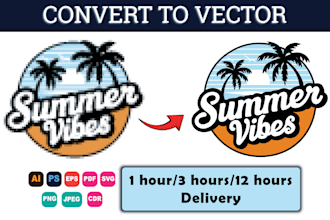 do vector tracing, vector logo, image to vector within 1hour