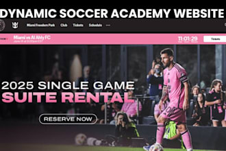 build dynamic football website football academy website soccer academy website