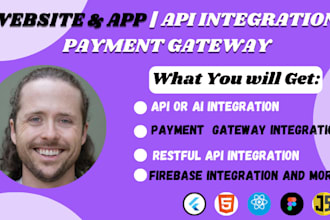 integrate payment gateway in flutter code, api integration into website or app