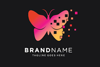 create colorful butterfly logo design for your brand