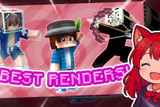 do best and most professional minecraft skin renders in 24 hours