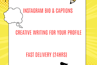 write creative instagram bios, captions, or quotes