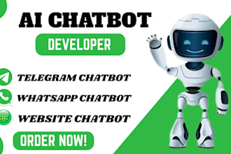 build website ai chatbot, integrate ai chatbot with whatsapp telegram ai chatbot