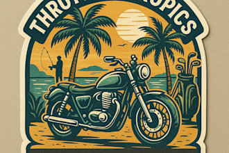 design custom retro style golf or motorcycle stickers in my rtr aesthetic