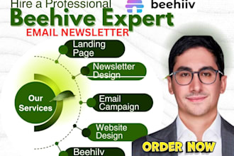 setup beehiiv account, beehive landing page design  ai newsletter template