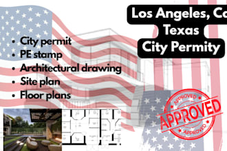 architectural stamp for los angeles stamp, florida, california stamp city permit