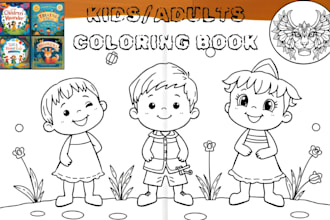 create coloring book pages for kids and adults on amazon KDP coloring book