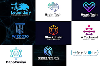 do modern minimalist startup, tech, security and crypto logo design