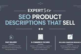 write persuasive and SEO friendley product descriptions