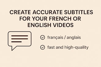 create accurate subtitles for your frensh or english videos