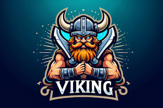 create viking mascot logo for your business only 12 hours