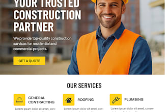 construction website, hvac handyman roofing plumbing solar electrician website