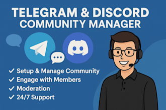 be telegram community moderator for your crypto project with active chatters