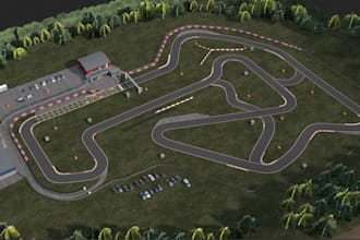 render 3d kart race track,assetto corsa,circuit racing,map,road asphalt,beamng