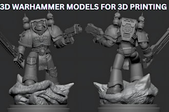 create a space marine warhammer head weapon part printable stl for 3d printing