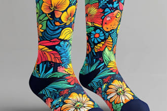 sublimation all type of unique socks design and pattern