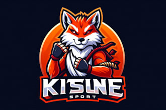 make kitsune sport mascot logo design in 12 hours