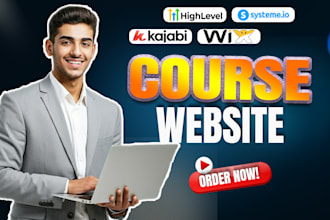 build course website, kajabi website, systeme io, gohighlevel, wix online course