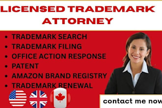 be your licensed trademark attorney, filing trademark application  uspto patent