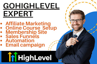 setup gohighlevel affiliate marketing campaigns online course membership site