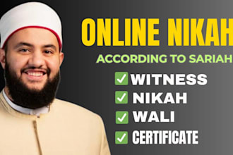 be your imam and perform online islamic nikah with official documentation