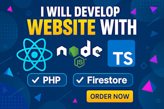 develop a modern website using react, nodejs and typescript