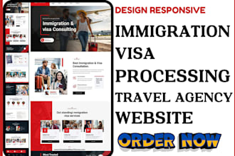 develop immigration website visa processing travel agency website