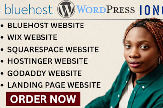 wordpress website design ionos bluehost godaddy siteground hostinger wix website