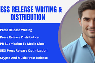 do press release distribution, write press release and submit press release