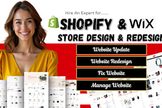 manage shopify wix website design ecommerce store dropshipping website redesign