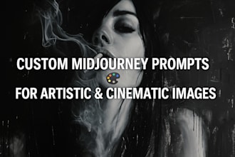 write custom midjourney prompts for cinematic and artistic ai images
