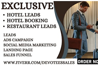 generate hotel leads hotel booking resort hospitality restaurant travel leads