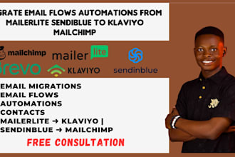 migrate email flows automations from mailerlite sendiblue to klaviyo mailchimp
