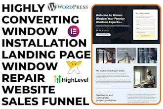 design window installation landing page window repair website sales funnel