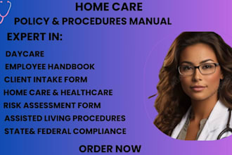 write an elderly care, business plan, home care policies, employee book