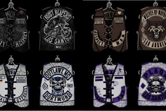 create custom fivem clothing kuttes mc, mc vest, biker clothing