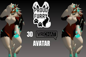 draw 3d vrchat avatar 3d model furry avatar vr character nsfw vrc avatar