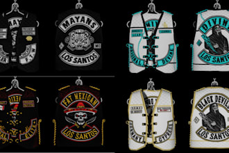 create fivem custom eup, gang, staff clothing kuttes mc, mc vest, biker clothing