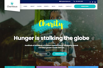design dynamic charity website nonprofit website fundraising donation website