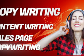 do amazing copywriting for your product, sale copy and website