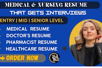 write a professional healthcare resume for medical,nursing pharmacy and CV