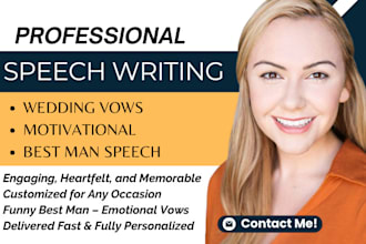 write an engaging wedding speech, vows, or motivational graduation speech