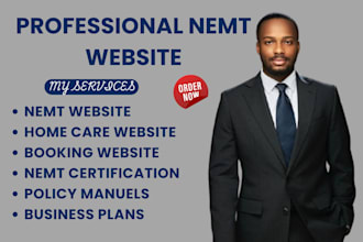 design nemt website, home care website, non emergency website, booking website